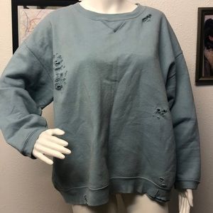 Oversized distressed sweatshirt